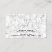 Carte De Visite Marbre noir et or Monogramme moderne BC (Dos)