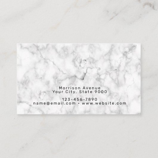 Carte De Visite Marbre noir et or monogramme moderne BC Entreprise (Dos)