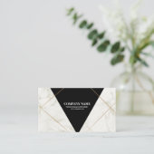 Carte De Visite Marbre noir et or professionnel (Debout devant)