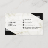 Carte De Visite Marbre noir et or professionnel (Dos)