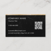 Carte De Visite Marbre noir et Parties scintillant or (Dos)