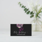 Carte De Visite Marbre noir Hologramme contour esthétique (Debout devant)