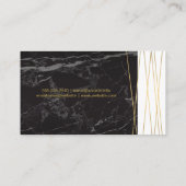 Carte De Visite Marbre noir | Lignes Abstraites dorées (Dos)