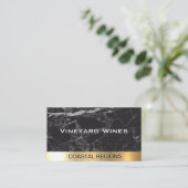 Carte De Visite Marbre noir | Luxe métal or (Debout devant)
