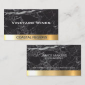 Carte De Visite Marbre noir | Luxe métal or (Devant / Derrière)