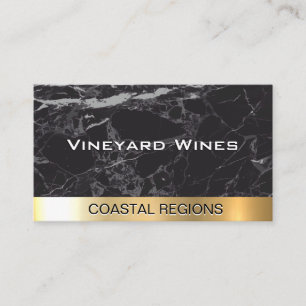 Carte De Visite Marbre noir   Luxe métal or
