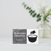 Carte De Visite Marbre noir | Mélange d'ingrédients du bol (Debout devant)