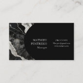 Carte De Visite Marbre noir moderne & Argent Formel personnalisé (Devant)