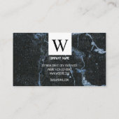 Carte De Visite Marbre noir moderne élégant professionnel (Dos)