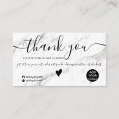 Carte De Visite Marbre noir moderne ordre merci (Devant)