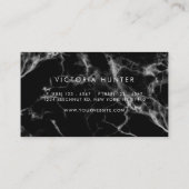 Carte De Visite Marbre noir moderne Typographie simple (Dos)