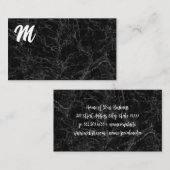 Carte De Visite Marbre noir | Monogramme (Devant / Derrière)