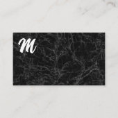 Carte De Visite Marbre noir | Monogramme (Devant)