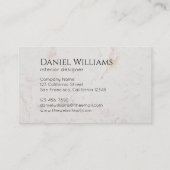 Carte De Visite Marbre Noir Monogramme Blanc Élégant Moderne (Dos)