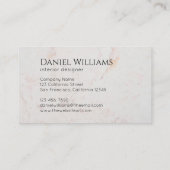 Carte De Visite Marbre noir Monogramme blanc moderne élégant (Dos)