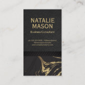 Carte De Visite Marbre noir Monogramme cuir (Dos)