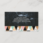 Carte De Visite Marbre noir | Motif géométrique moderne (Dos)