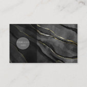 Carte De Visite Marbre Noir Or Luxe Avec Logo (Dos)
