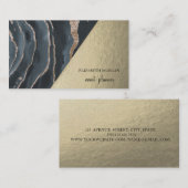 Carte De Visite Marbre Noir Or Moderne, Géométrique (Devant / Derrière)