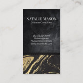 Carte De Visite Marbre noir or | Texture noire (Dos)