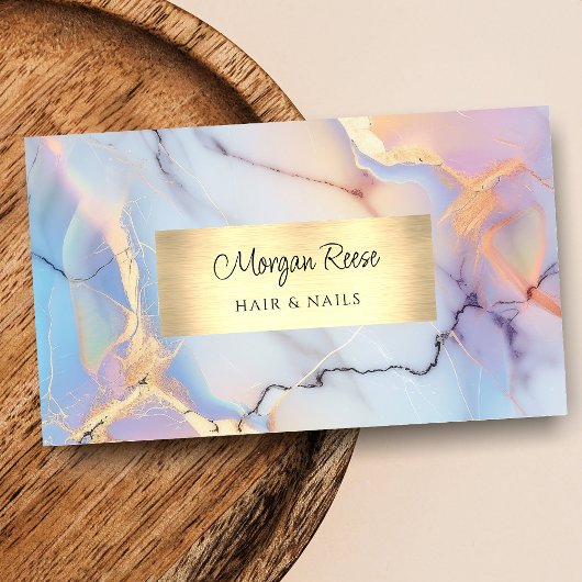 Carte De Visite Marbre & Or, code QR