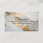 Carte De Visite Marbre Or de luxe | Outils Salon (Dos)