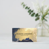 Carte De Visite Marbre or et bleu (Debout devant)