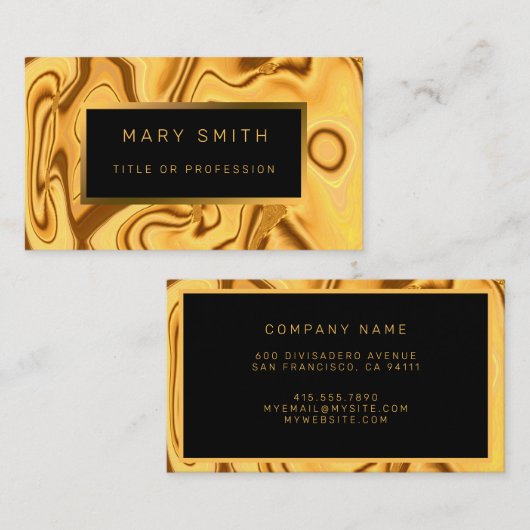 Carte De Visite Marbre Or Luxe (Devant / Derrière)