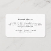 Carte De Visite Marbre, Or Noir, Fidélité Salon (Dos)