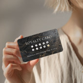 Carte De Visite Marbre, Or Noir, Salon, Photo, Code QR Fidélité