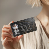 Carte De Visite Marbre, Or Noir, Salon, Photo, Code QR Fidélité