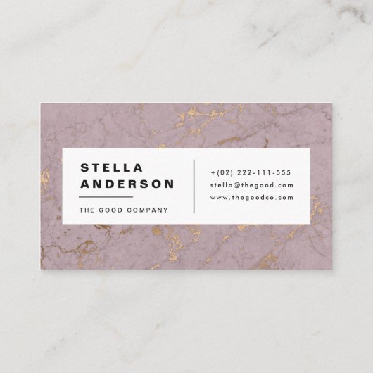 Carte De Visite Marbre or rose (Dos)