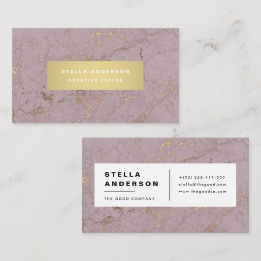 Carte De Visite Marbre or rose (Devant / Derrière)