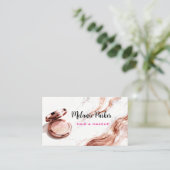 Carte De Visite Marbre or Rose chic (Debout devant)