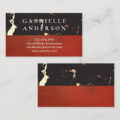 Carte De Visite Marbre or rose | Cuir rouge (Devant / Derrière)
