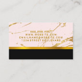 Carte De Visite Marbre or rose | Découpe Or (Dos)