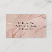 Carte De Visite Marbre or Rose élégant pour architectes et métiers (Dos)