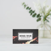 Carte De Visite Marbre or rose | Métal foncé élégant (Debout devant)
