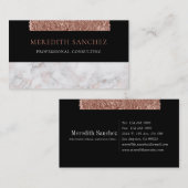 Carte De Visite Marbre or Rose professionnel sophistiqué sur mesur (Devant / Derrière)