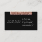 Carte De Visite Marbre or Rose professionnel sophistiqué sur mesur (Dos)