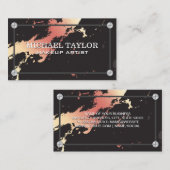 Carte De Visite Marbre or rose | Vis (Devant / Derrière)