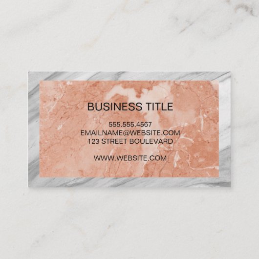 Carte De Visite Marbre orange | Bordure de marbre (Dos)