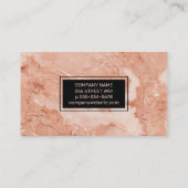 Carte De Visite Marbre orange | Élégant simple (Dos)