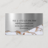 Carte De Visite Marbre Parties scintillant Argent Femme do-it-your (Dos)
