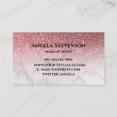 Carte De Visite marbre parties scintillant or rose moderne et élég (Dos)