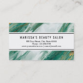 Carte De Visite Marbre peint accentué vert d'or vert de jade (Dos)