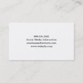 Carte De Visite Marbre | Photographe | Logo de la caméra (Dos)