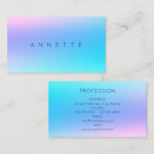 Carte De Visite Marbre pourpre bleu de ton de gradient (Devant / Derrière)