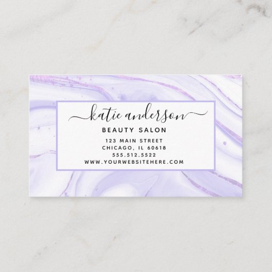 Carte De Visite Marbre pourpre moderne (Dos)