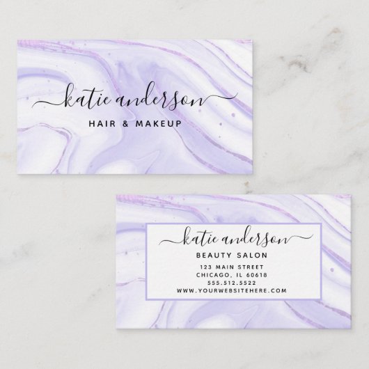 Carte De Visite Marbre pourpre moderne (Devant / Derrière)